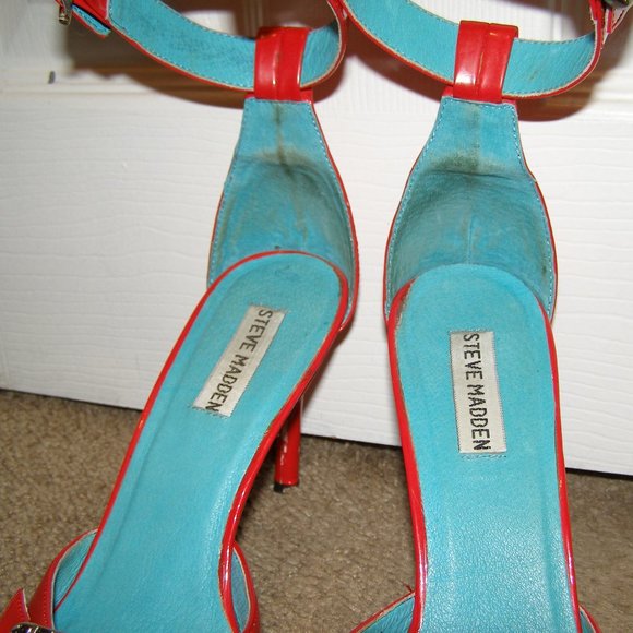 size 8 Vintage Used STEVE MADDEN Red Hot Sexy heel - Picture 5 of 14